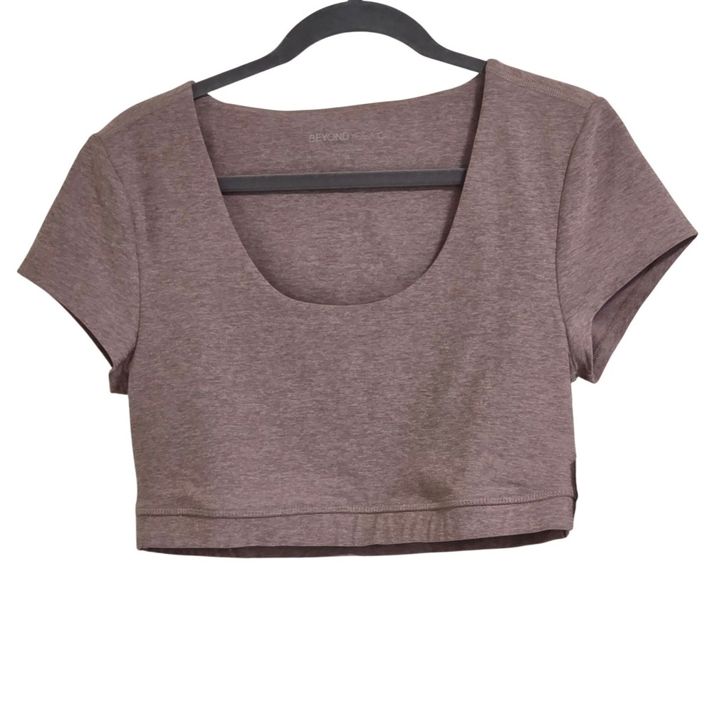 Beyond Yoga Spacedye Chai What's The Scoop Bra Cropped Top Women's Large New